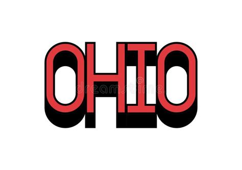 Ohio Text with Black and Red Typography Design Elements Stock Vector ...