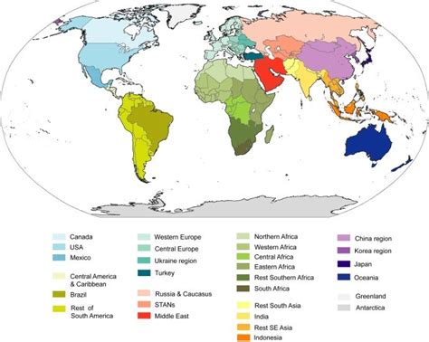 WORLD Subregions (acc. Netherlands Environmental Assessment Agency ...