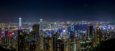 Victoria Harbour at Night, Viewed from the Peak Stock Image - Image of night, background: 67873847