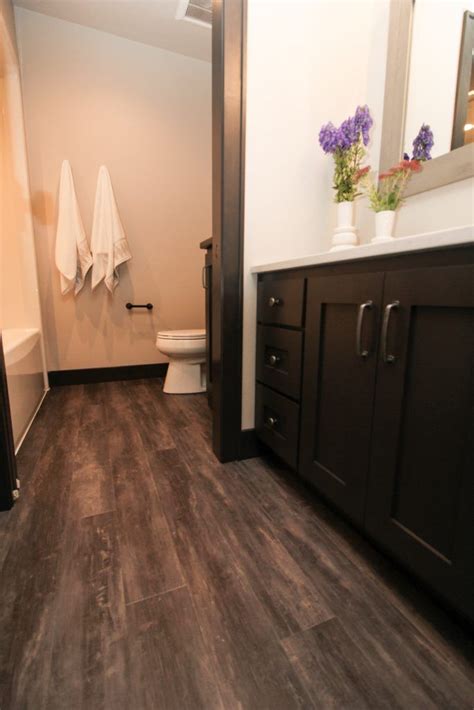 Dark Luxury Vinyl Plank Bathroom Floor | Bathroom vinyl, Luxury vinyl plank bathroom, Vinyl ...