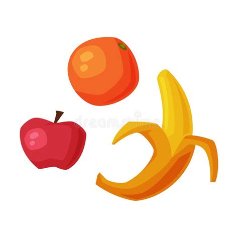 Healthy Diet, Fresh Organic Fruits, Useful Food, Products with Health Benefits Cartoon Style ...