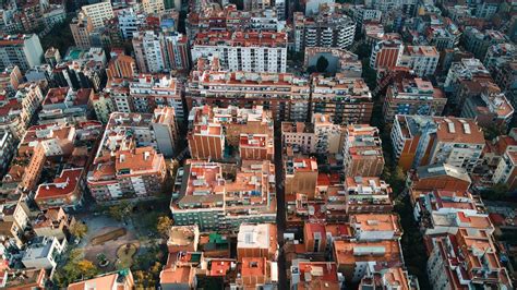 Free Photo | Aerial drone view of barcelona, spain