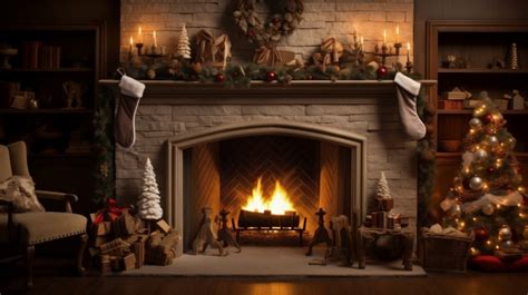 Vintage Christmas Fireplace Free Stock Photo - Public Domain Pictures