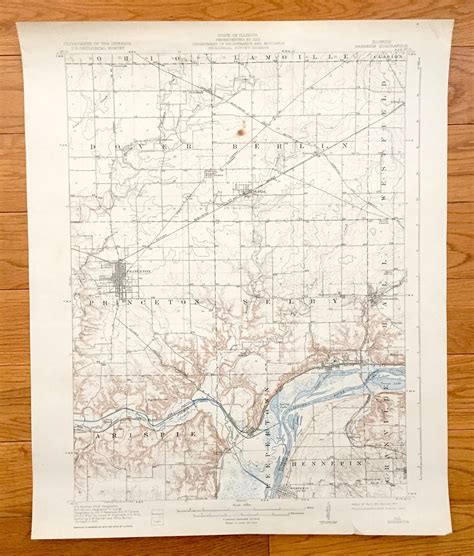 Antique Hennepin, Illinois 1911 US Geological Survey Topographic Map ...