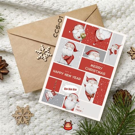 Jual Kartu Ucapan Natal Terbaru design lucu Santa Claus Merry Christmas Greeting Card | Shopee ...