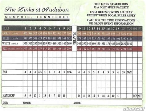 Audubon Golf Course, memphis, Tennessee - Golf course information and ...