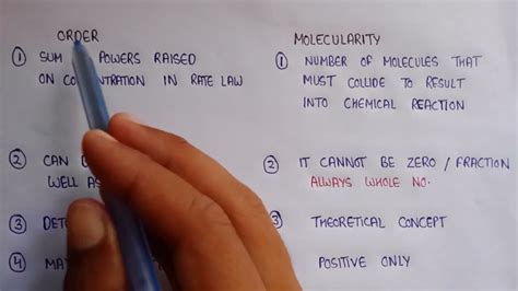 difference between order and molecularity | order and molecularity | chemical Kinetics - YouTube