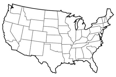 Printable Blank Us State Map