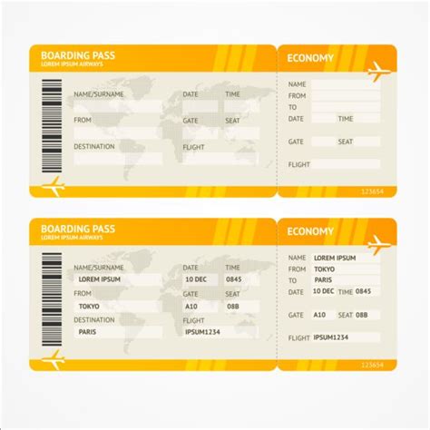 Airline tickets template design vector 03 - GooLoc