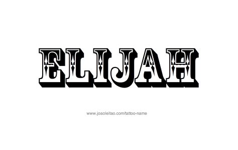 Elijah Name Tattoo Designs