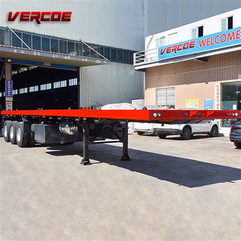 40FT 20FT Flat Deck Trailer Dimensions Semi Trailer Flat Bed - China ...