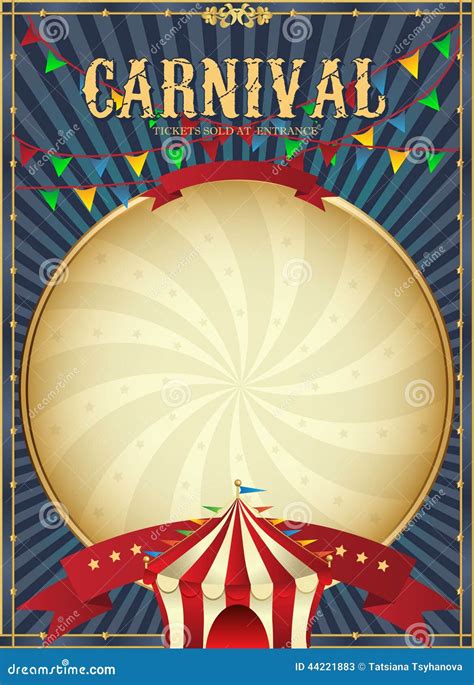 Vintage Carnival. Circus Poster Template. Vector Illustration. Festive Background Stock Vector ...