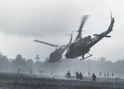 IROQUOIS, AKA HUEY: Army UH-1B Hueys transport South Vietnamese troops in a raid on Viet Cong ...