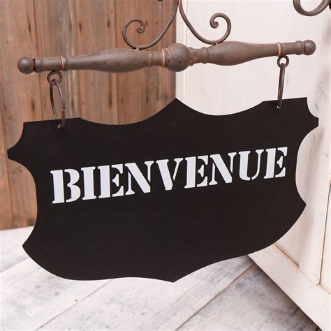 Vintage Retro Metal Black And Bronze Bienvenue Sign By Dibor | notonthehighstreet.com