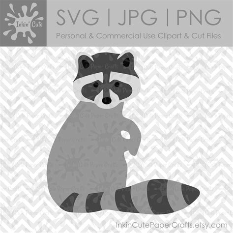 Raccoon Clipart, Raccoon SVG File, Woodland Animal Clipart, Forest Animal Cut Files, Raccoon ...