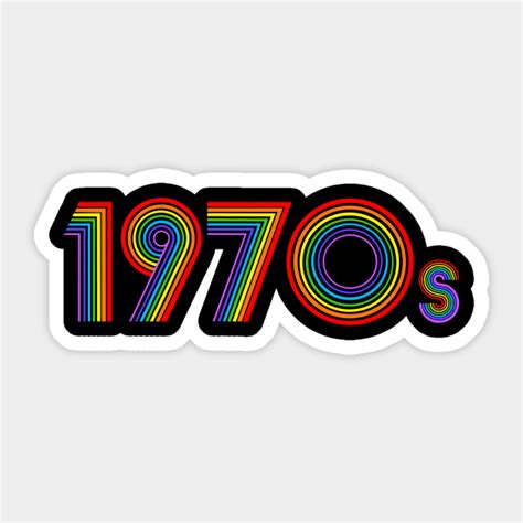 1970s Retro Rainbow Disco Font - 1970s - Sticker | TeePublic