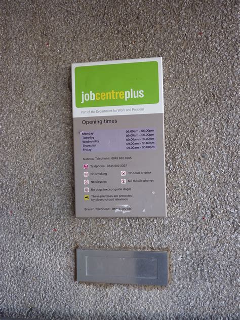 JobCentre Plus - sign and postbox | The opening times of the… | Flickr