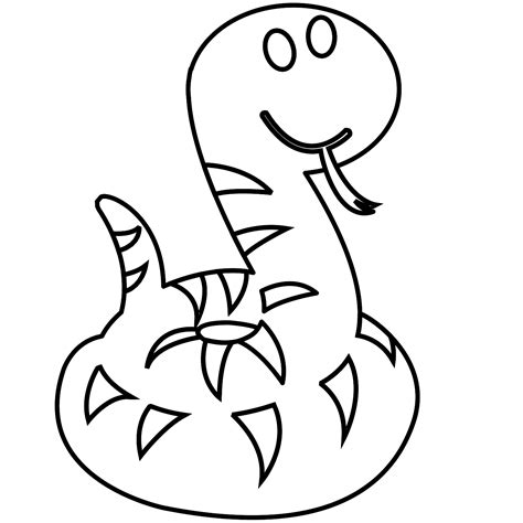 Black And White Clipart Image Of A Snake - ClipArt Best