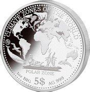 Samoan 1 Oz Silver 5 Tala "Climate Zones of the World. Polar Zone" 2017 ...