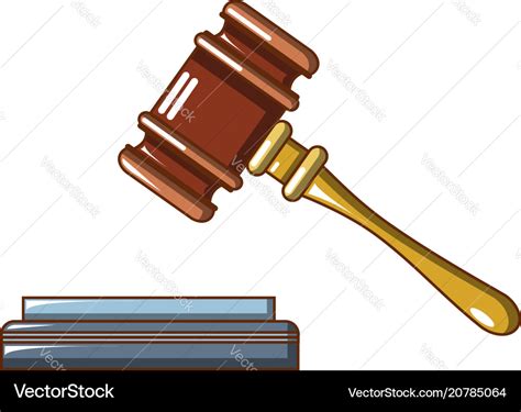 Lifted judge gavel icon cartoon style Royalty Free Vector