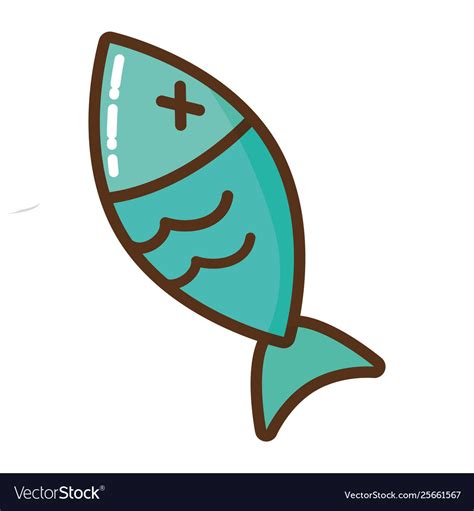 Dead fish isolated icon Royalty Free Vector Image