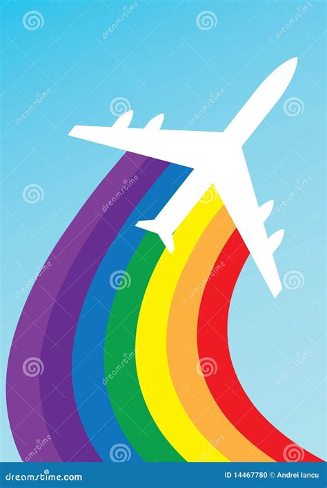 Airplane Rainbow Stock Photo - Image: 14467780