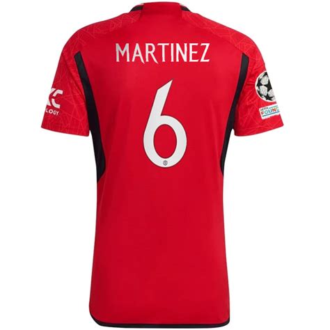 adidas Manchester United Lisandro Martinez Home Jersey 23/24 w/ Champi - Soccer Wearhouse