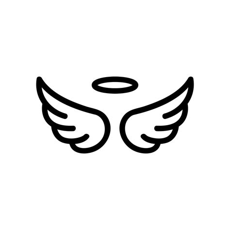 Wings of the angel icon vector. Isolated contour symbol illustration 9936677 Vector Art at Vecteezy