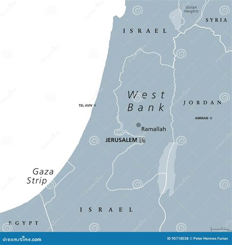 Mappa Politica Della Striscia Di Gaza E Della Cisgiordania ...