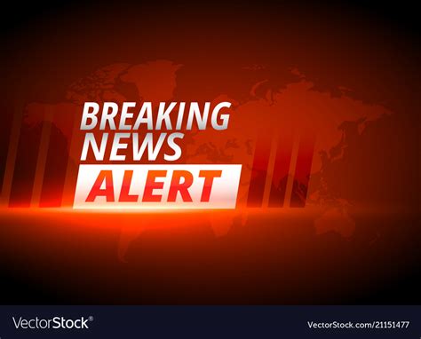 Breaking news alert background in red theme Vector Image