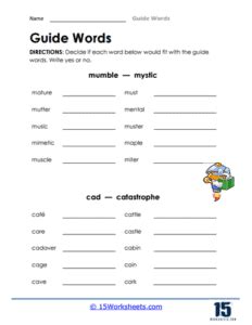 Guide Words Worksheets - 15 Worksheets.com