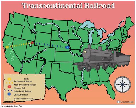 Transcontinental Railroad Map Storyboard by fi-examples