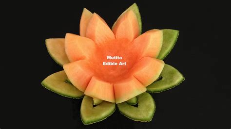 Cantaloupe Flower Carving