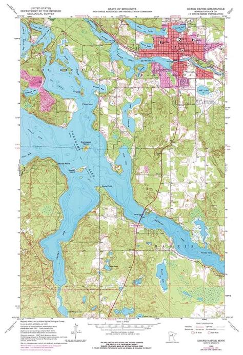 1953 Topo Map of Grand Rapids MN Quadrangle Pokegama Lake - Etsy