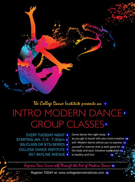 Modern Dance Black Flyer | TicketPrinting.com