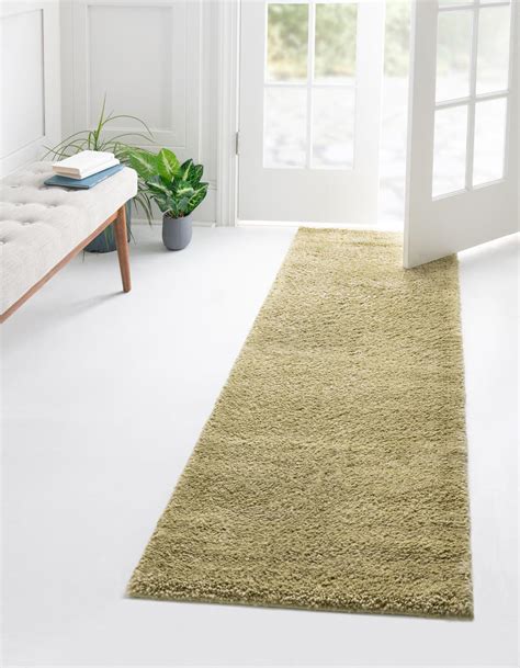 Light Green 65cm x 200cm Solid Frieze Runner Rug | AU Rugs