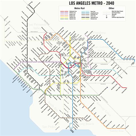 Map: A potential 2040 Los Angeles Metro subway system map | 89.3 KPCC