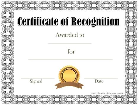 Free certificate of recognition template | Customize online