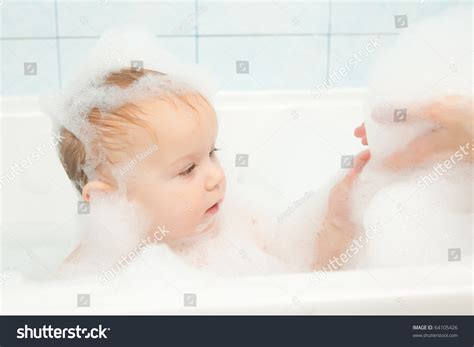 Cute Adorable Baby Play Foam Bath Stock Photo 64105426 | Shutterstock