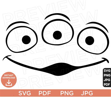 Alien Face Toy Story Svg Ears Svg Png Clipart Cricut Design - Etsy