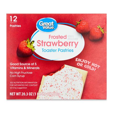 Great Value Frosted Strawberry Toaster Pastries, 20.3 oz, 12 Count - Walmart.com