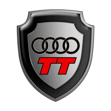 Audi TT Silicone Sticker Metal Effect Red Logo | Domed Emblems | Stickers | X-Sticker