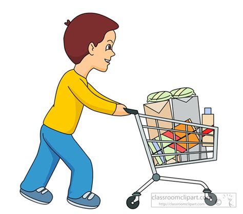 Pushing Shopping Cart Clipart - Clipart Suggest