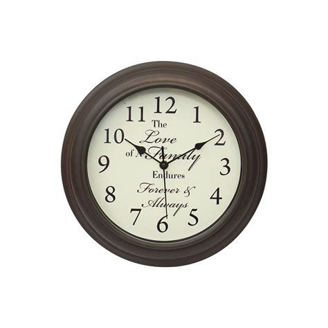 Reloj de pared plástico café 12 in - Reloj de pared