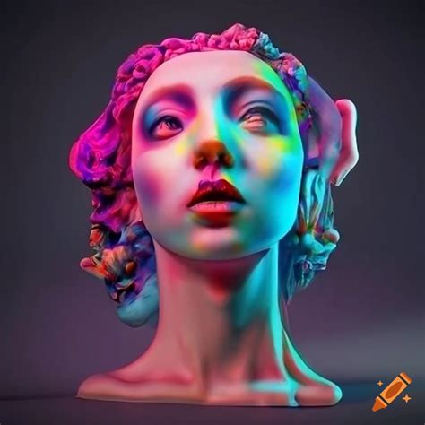 Surreal sculpture with opalescent colors