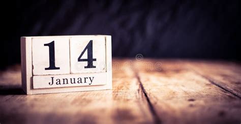 January 14th. Day 14 Of Month, Calendar On Wooden Background. Winter ...