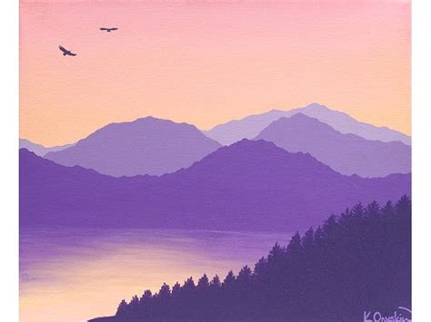 Mountain Lake Under a Dawn Sky Original Art Acrylic | Etsy Singapore ...