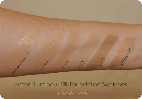 Armani Luminous Silk Foundation Swatches | 4.25 - 4.5 - 5 - 5.5 ...