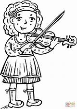 Girl Playing Violin Coloring Pages sketch template