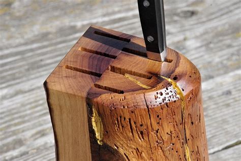 Knife Block Wood Noble Gold · Free photo on Pixabay